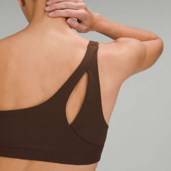 lululemon athletica Other - Lululemon Ribbed Nulu Asymmetrical Yoga Bra Light Support Java Sz 12 Brown